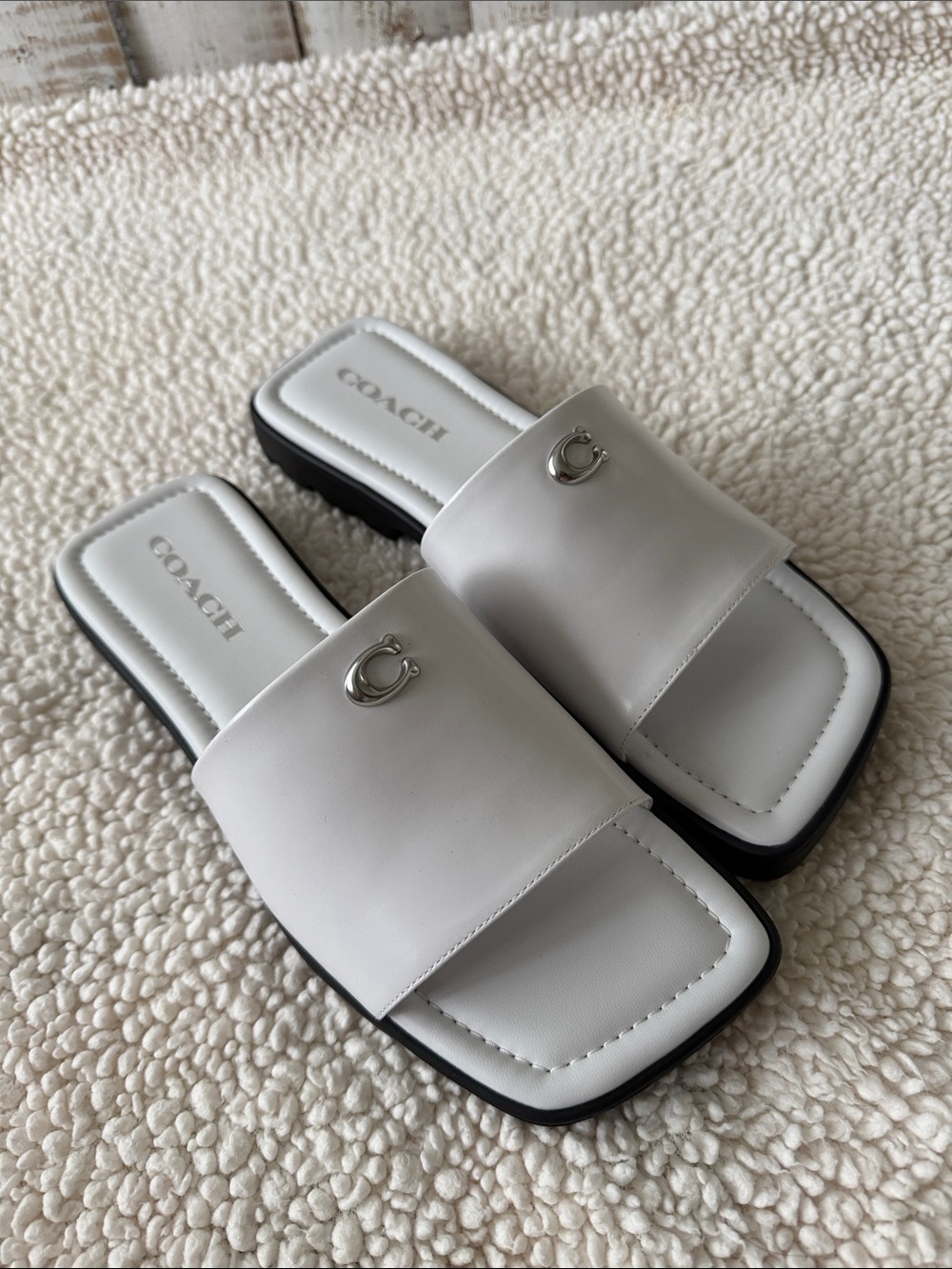 Coach Florence Leather Sandal Size 8 White BNIB